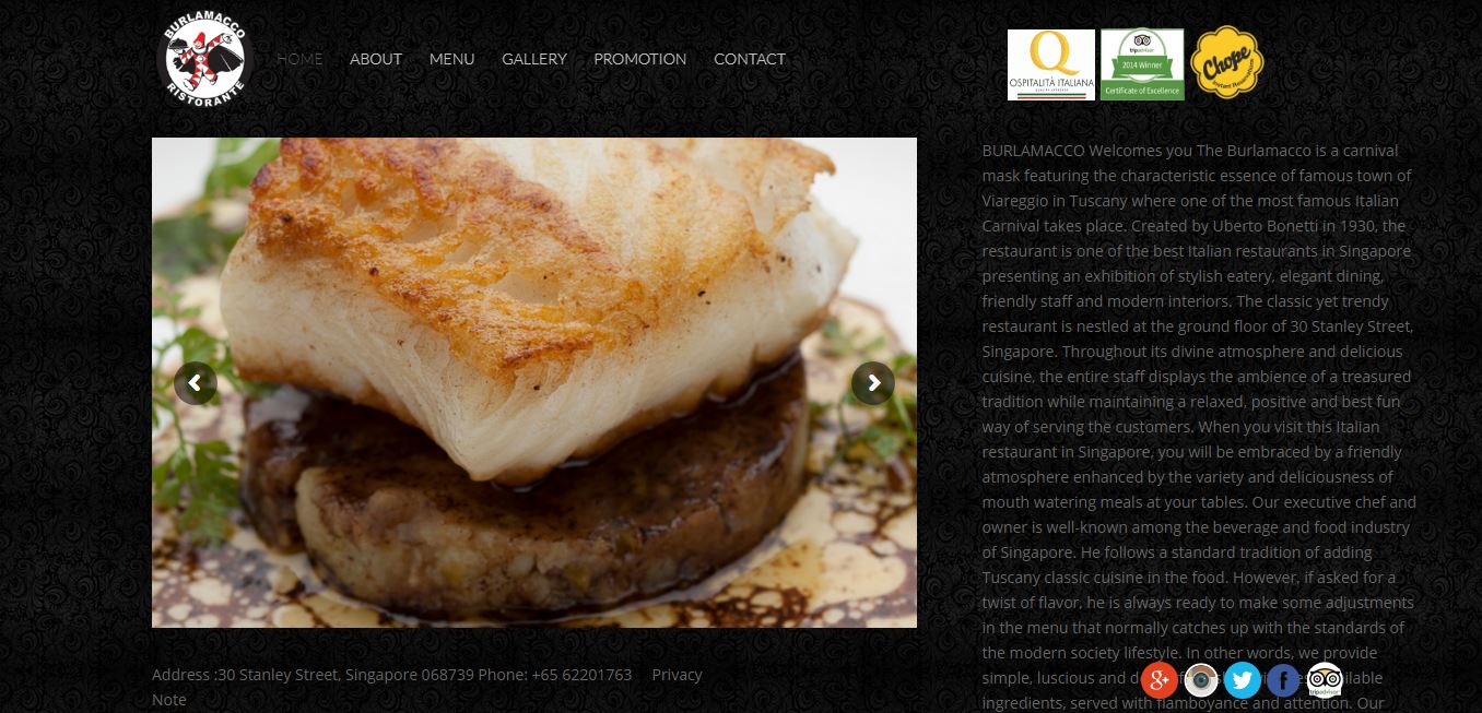 Burlamacco Ristorante's Homepage