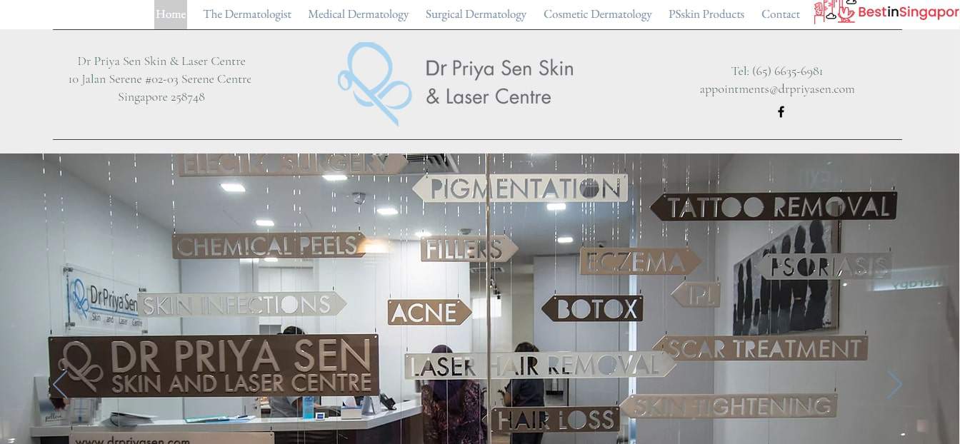 Priya Sen Skin & Laser Centre's Homepage