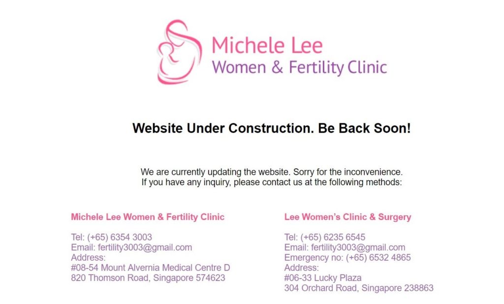 MICHELE LEE WOMEN & FERTILITY CLINIC's Website