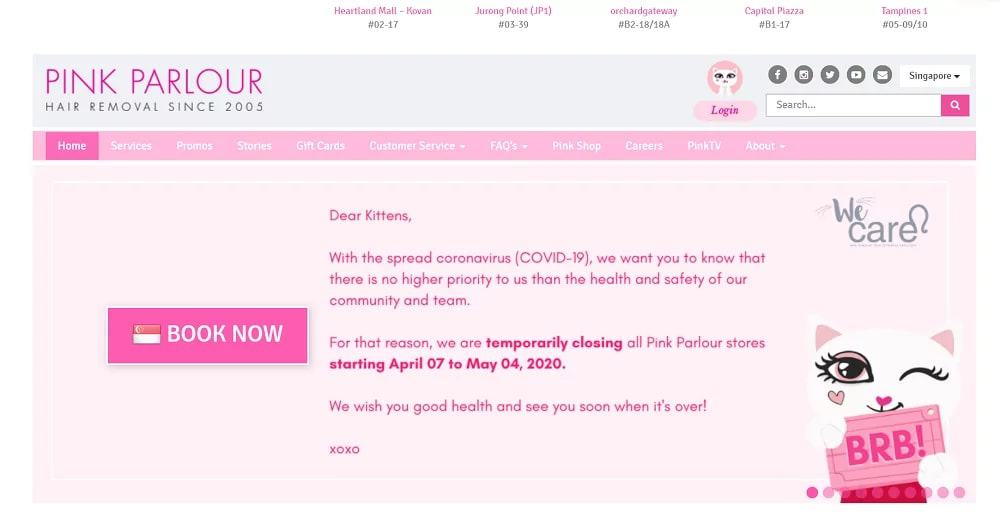 Pink Parlour Singapore's Homepage