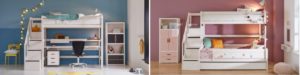 Family Bunk Bed with Step Ladder Storage and Pullout Bed Drawer