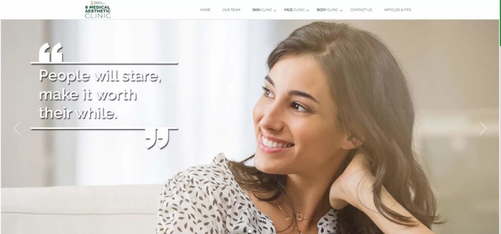 8 Medical Aesthetic Clinic's Homepage