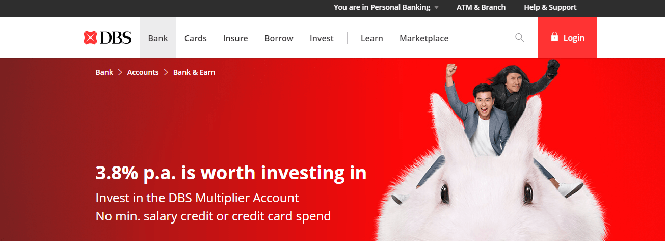 DBS Multiplier Account's Page