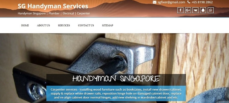 SG Handyman Services' Homepage