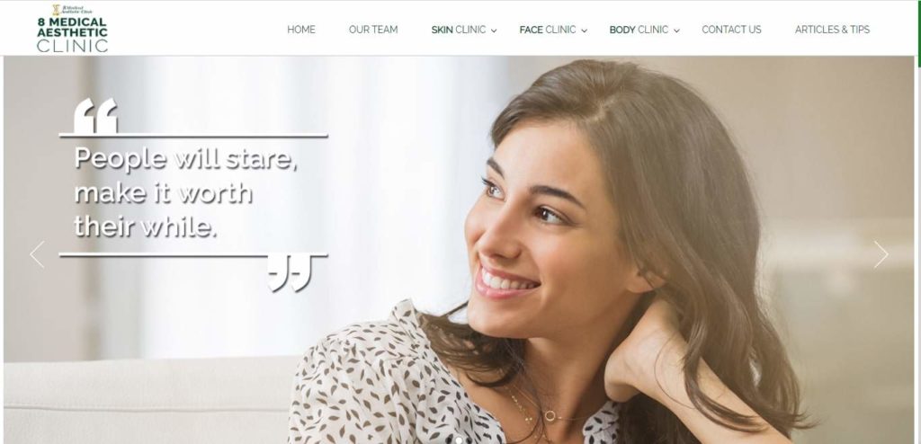 8 Medical Aesthetic Clinic's Homepage