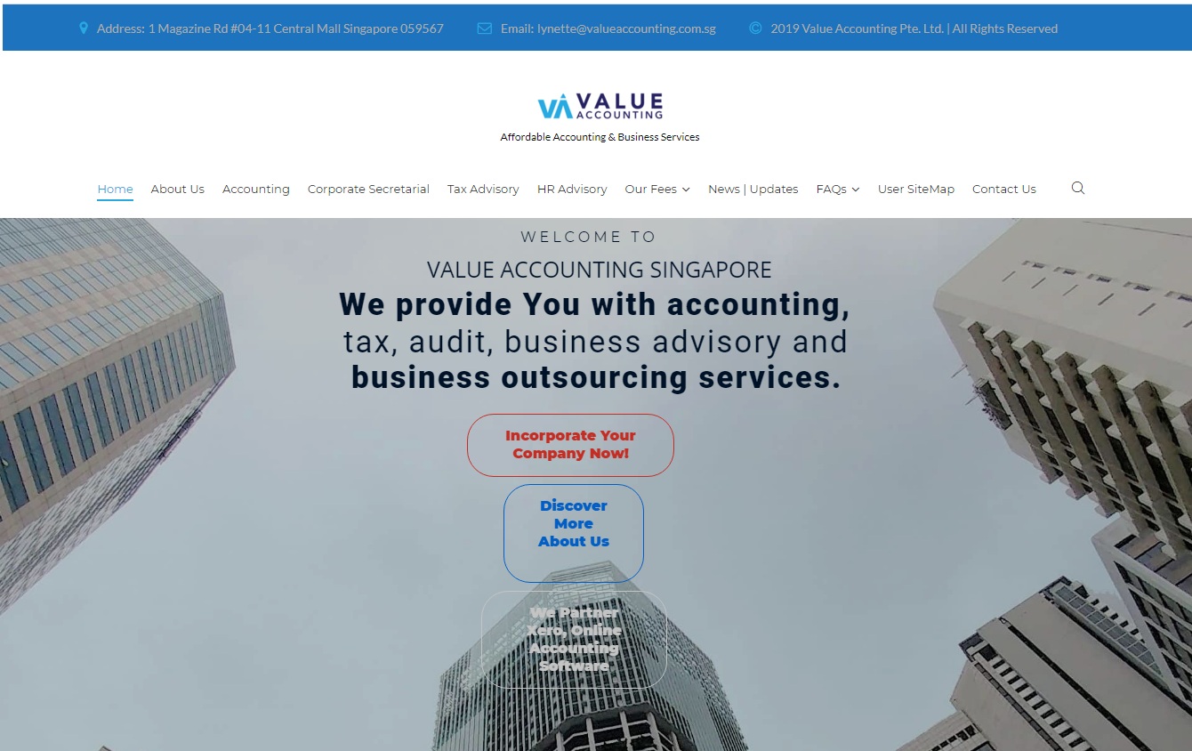 VALUE ACCOUNTING PTE LTD'S HOMEPAGE