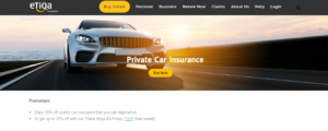 Etiqa Car Insurance's Homepage