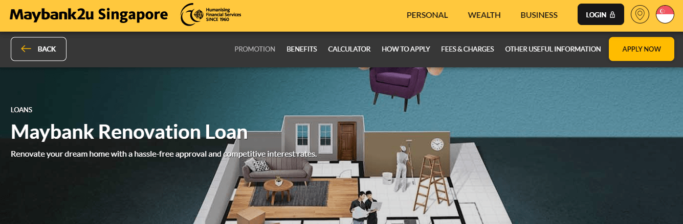 Maybank Renovation Loan's Homepage