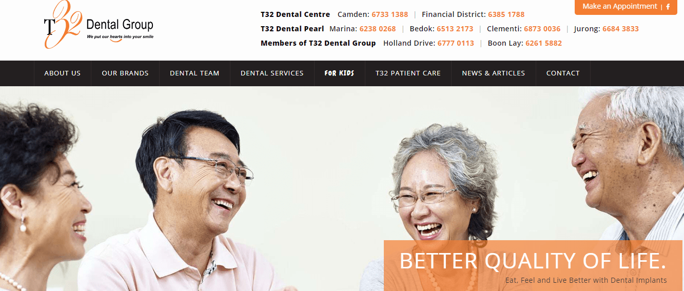 T32 Dental Clinic's Homepage