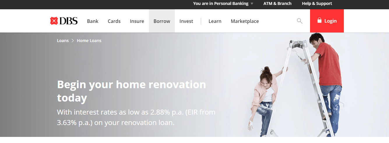 DBS Renovation Loan's Homepage