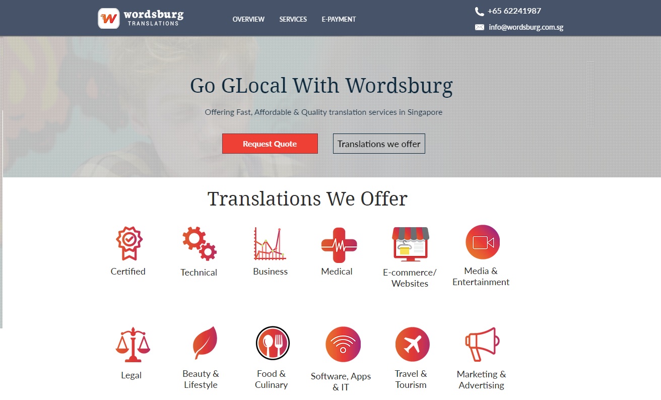 Wordsburg Translations Pte Ltd's Homepage