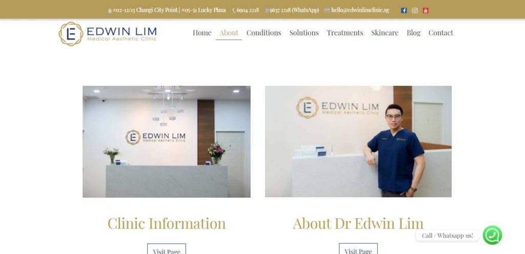 Edwin Lim Medical Aesthetic Clinic's Homepage