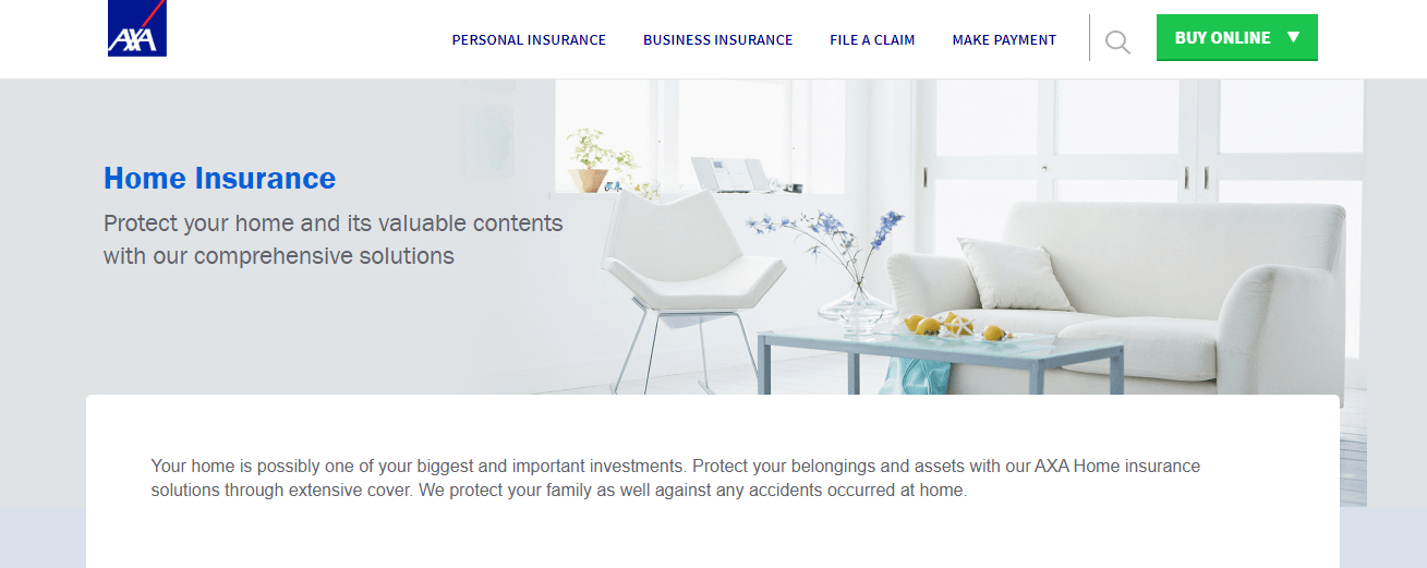 AXA Insurance's Homepage