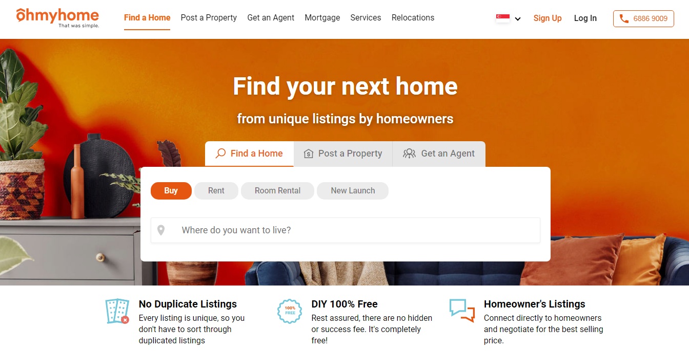 Ohmyhome Pte Ltd's Homepage