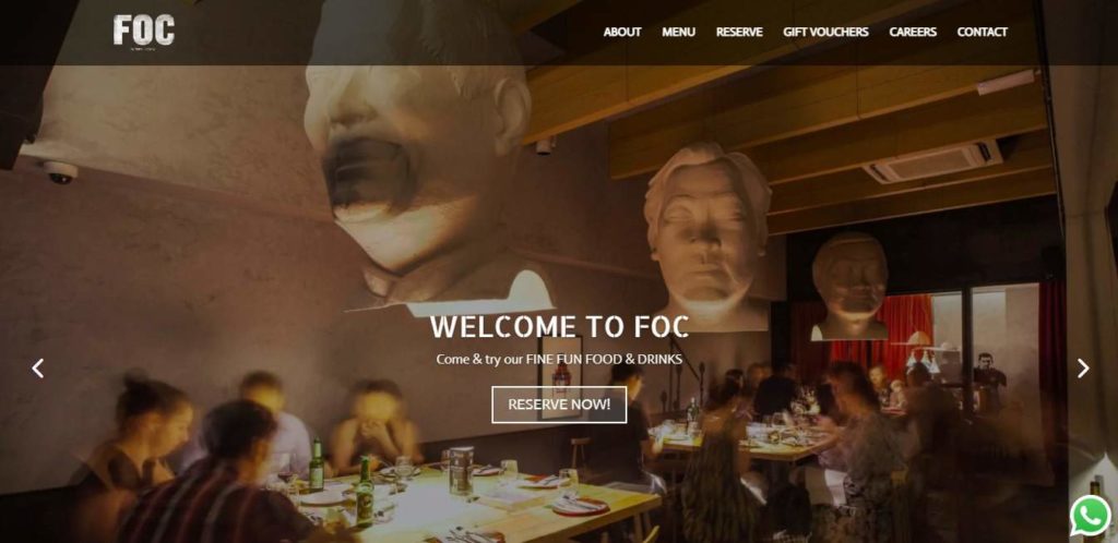 FOC Restaurant's Homepage