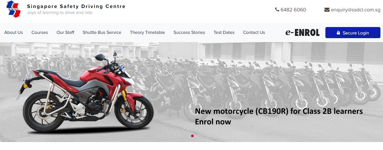 Singapore Safety Driving Centre's Homepage