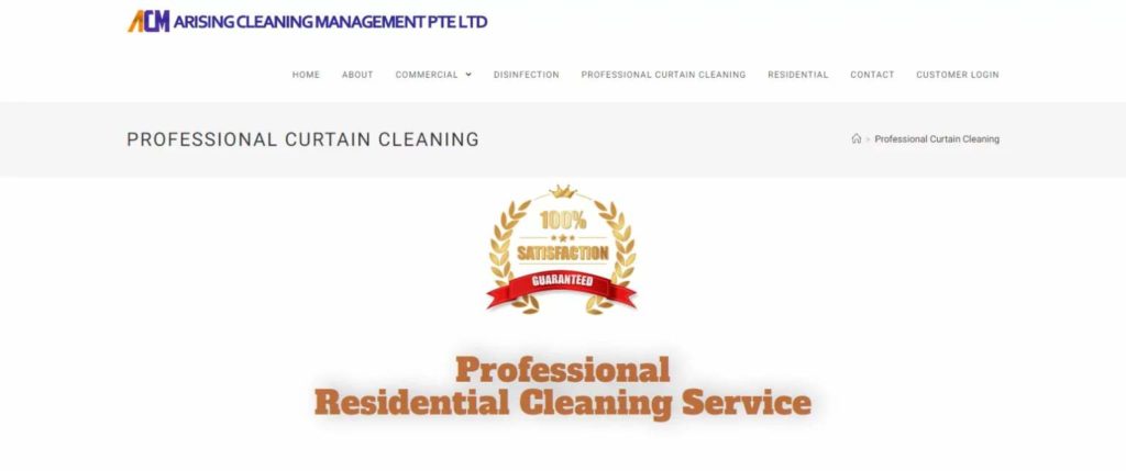 Arising Cleaning Management's Homepage