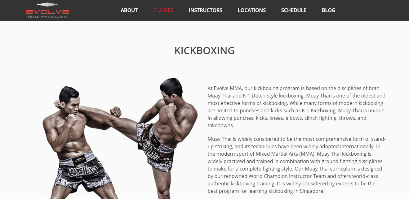 Evolve MMA's Homepage