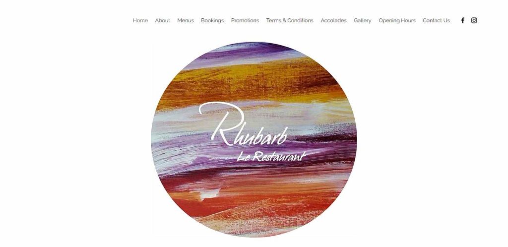 Rhubarb Le Restaurant's Homepage