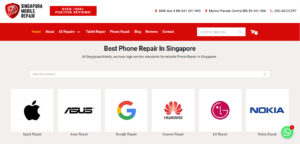 Singapura Mobile Repair' Homepage
