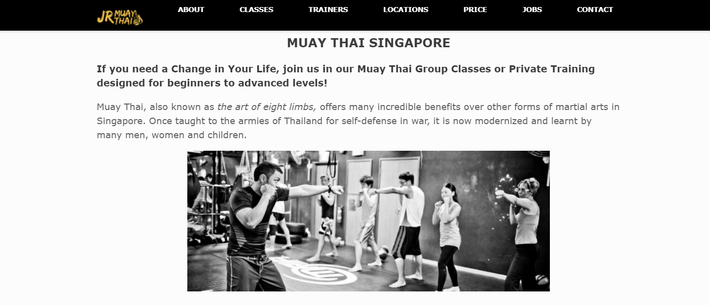 JR Muay Thai Homepage