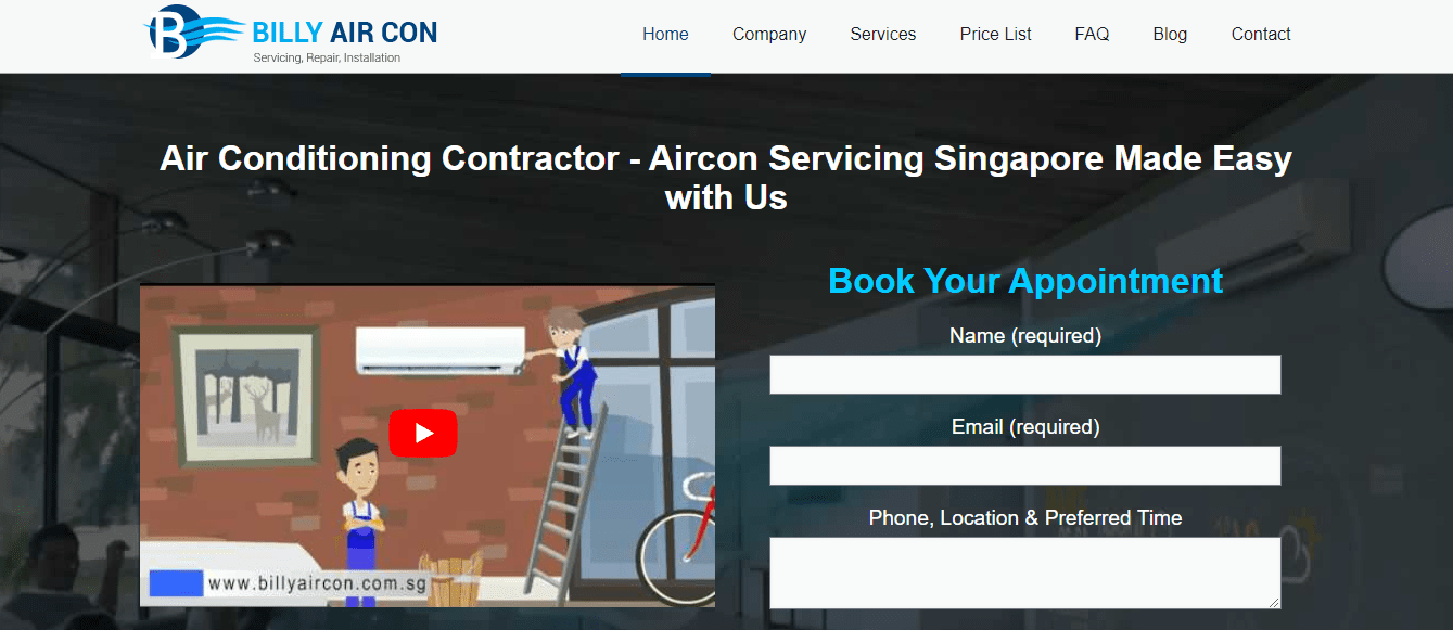 Billy Aircon Servicing & Repair's Homepage