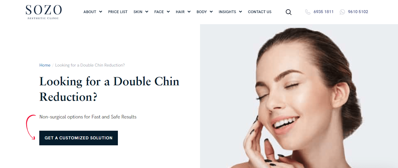 Sozo Aesthetic Clinic's Homepage