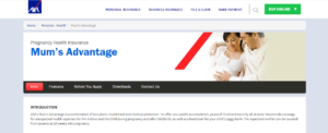 AXA’s Mum’s Advantage's Homepage