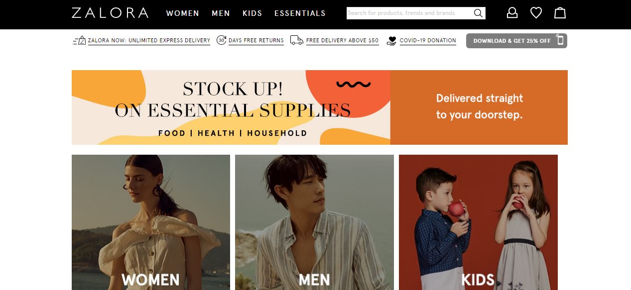 Zalora's Homepage