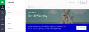 Manulife’s ReadyMummy's Homepage