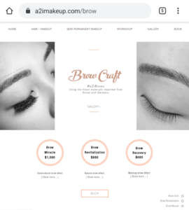 a2i Makeup' Homepage