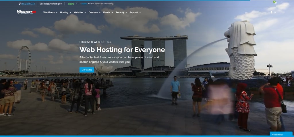 WebHost SG' Homepage