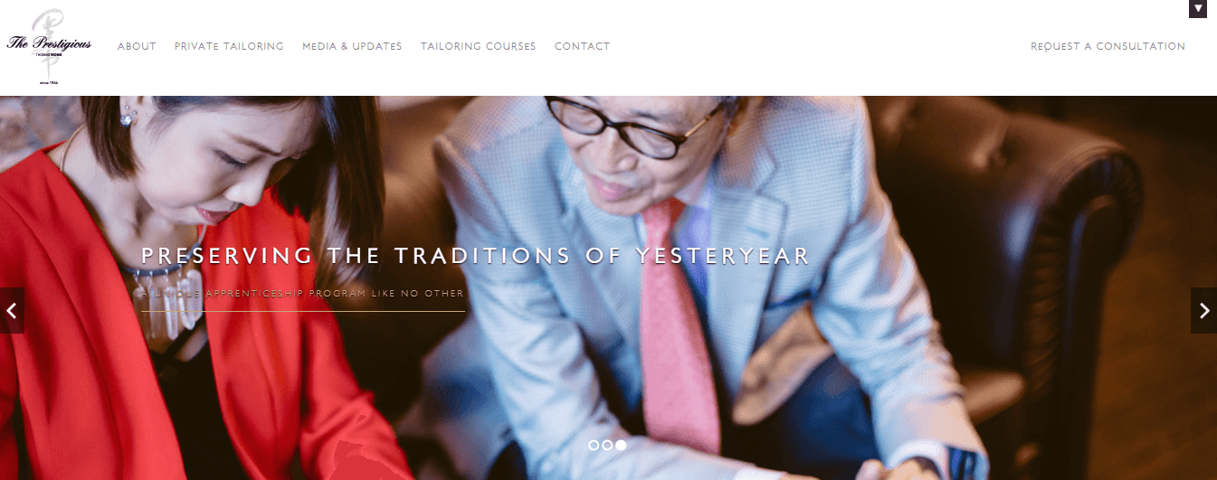 The Prestigious Bespoke Tailors' Homepage