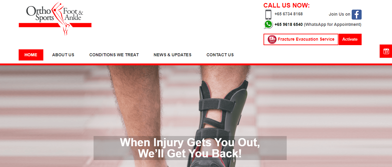 Orthosports Food & Ankle Clinic's Homepage