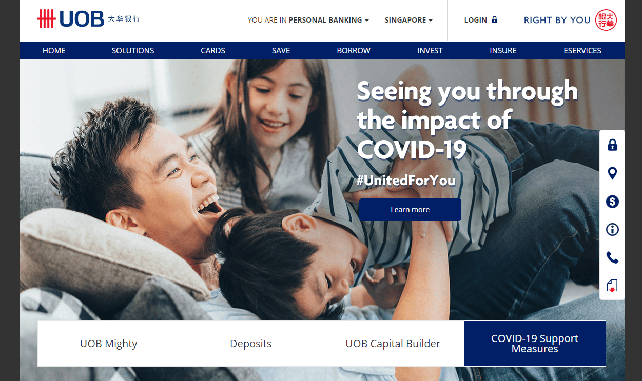 UOB One Card's Homepage