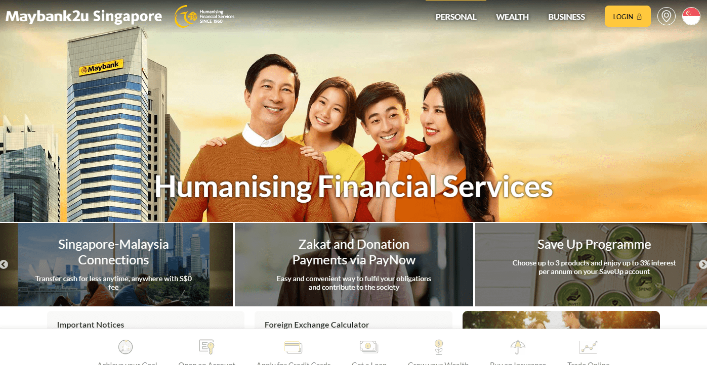 Maybank's Homepage