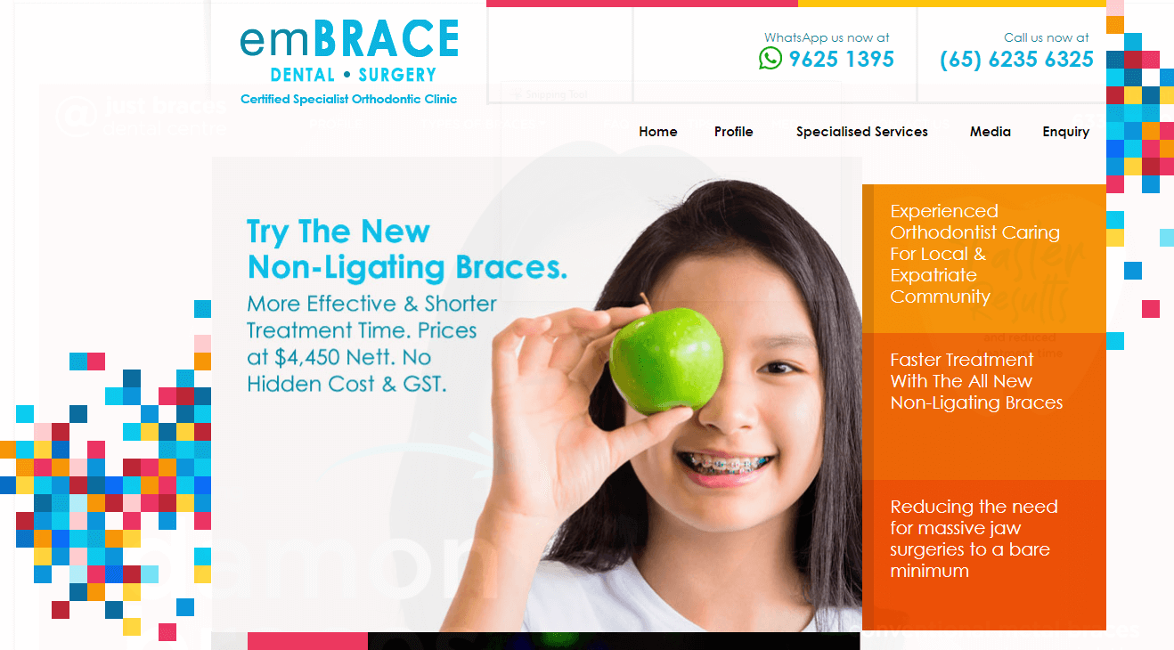 emBrace Dental Clinic's Homepage