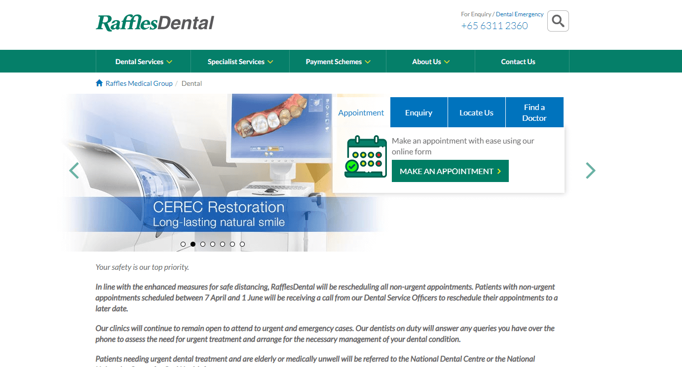 Raffles Dental's Homepage