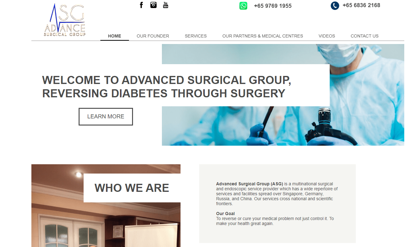 ASG Diabetes Surgery Clinic's Homepage