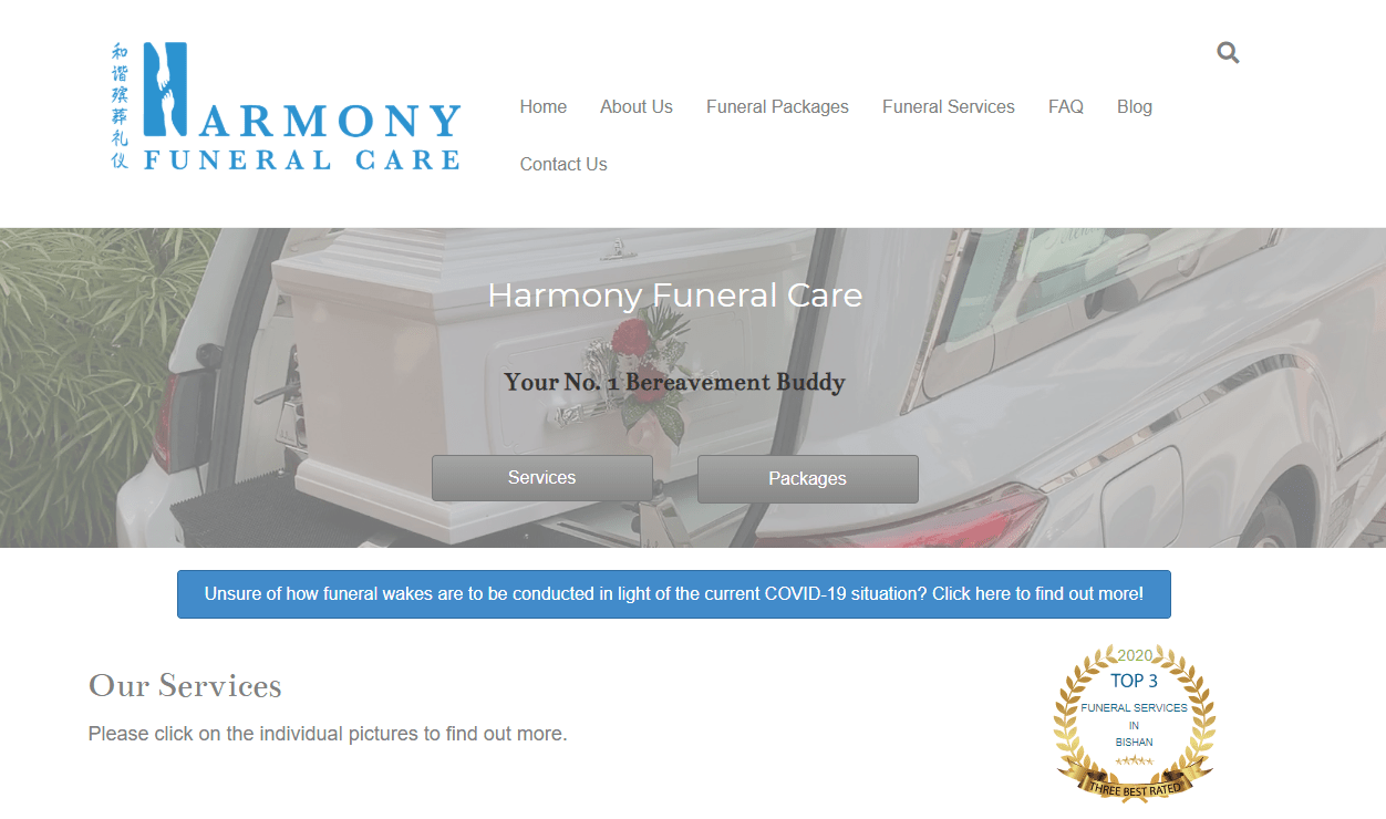 Harmony Funeral Care's Homepage