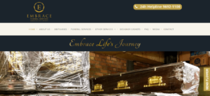 Embrace Funeral Services' Homepage