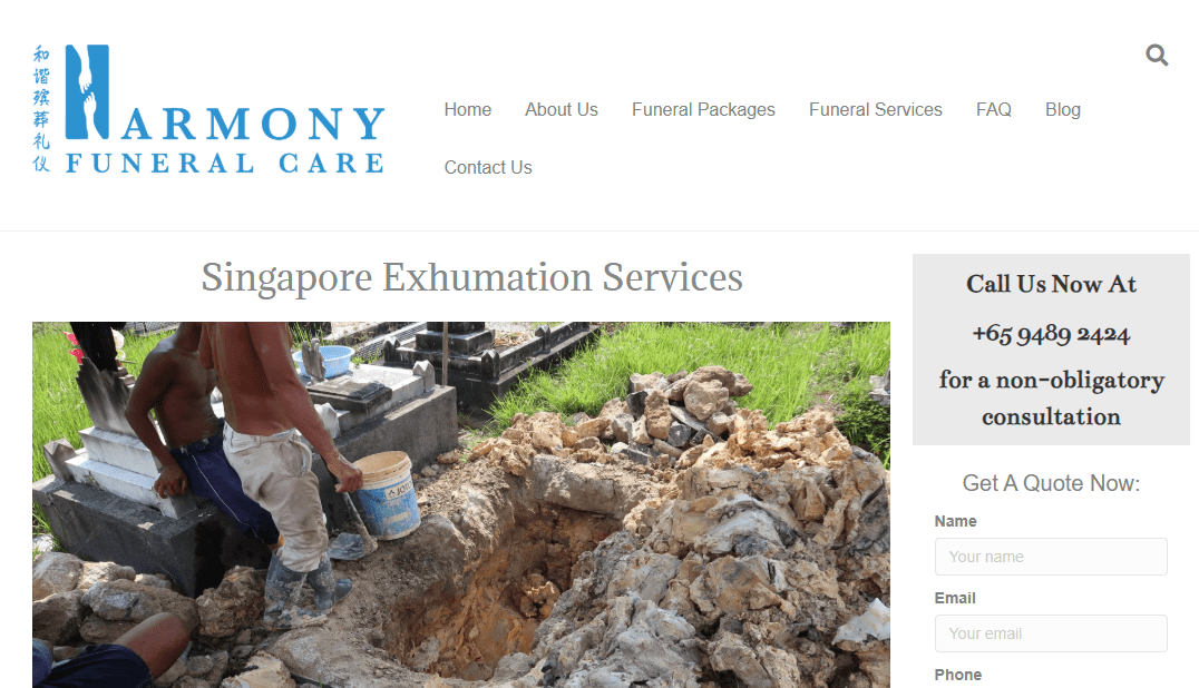 Harmony Funeral Care's Homepage