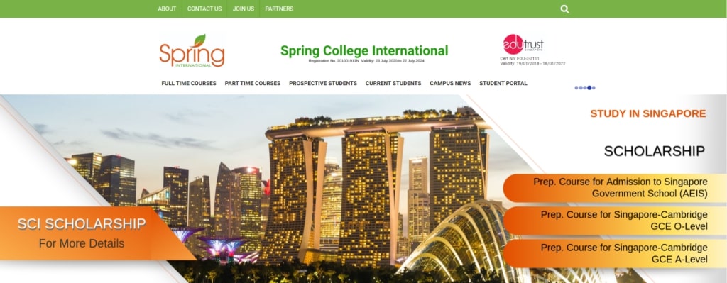 Spring College International' Homepage