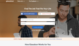 Glassdoor's Homepage