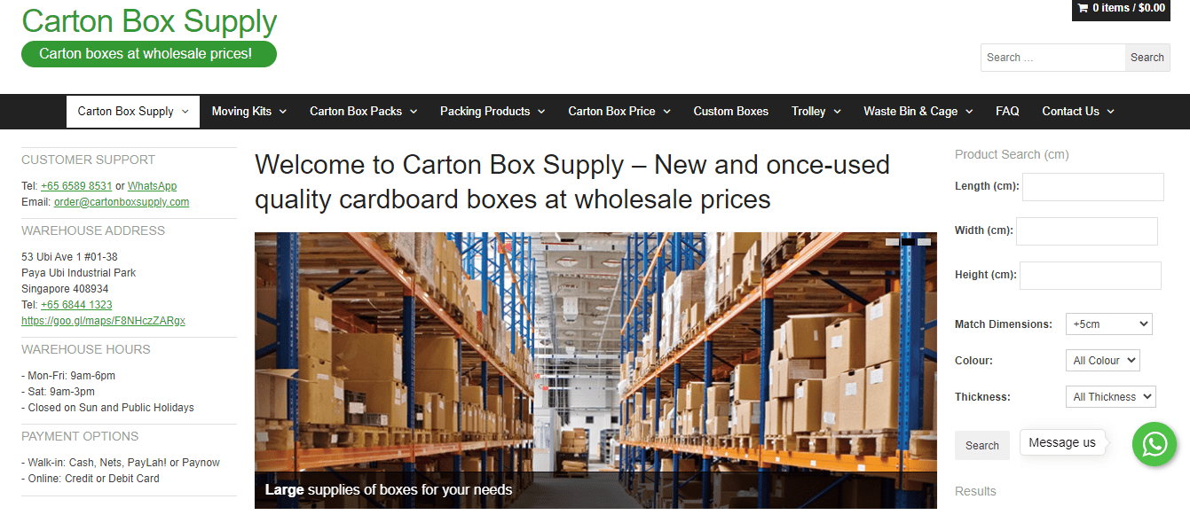 Carton Box Supply's Homepage