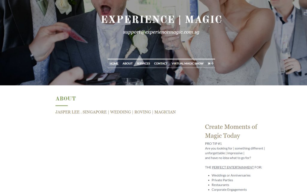 Experience Magic' Homepage