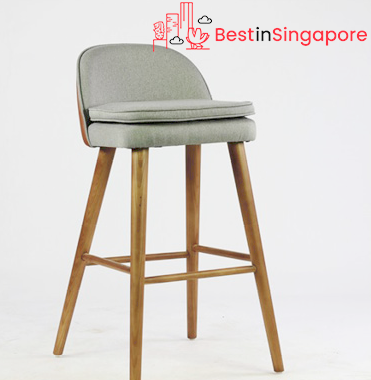 Designer Barstool in PU or Fabric upholstery on Seat & Back With Ashwood Legs