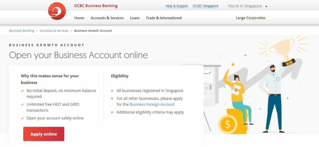 OCBC Business Banking's Homepage