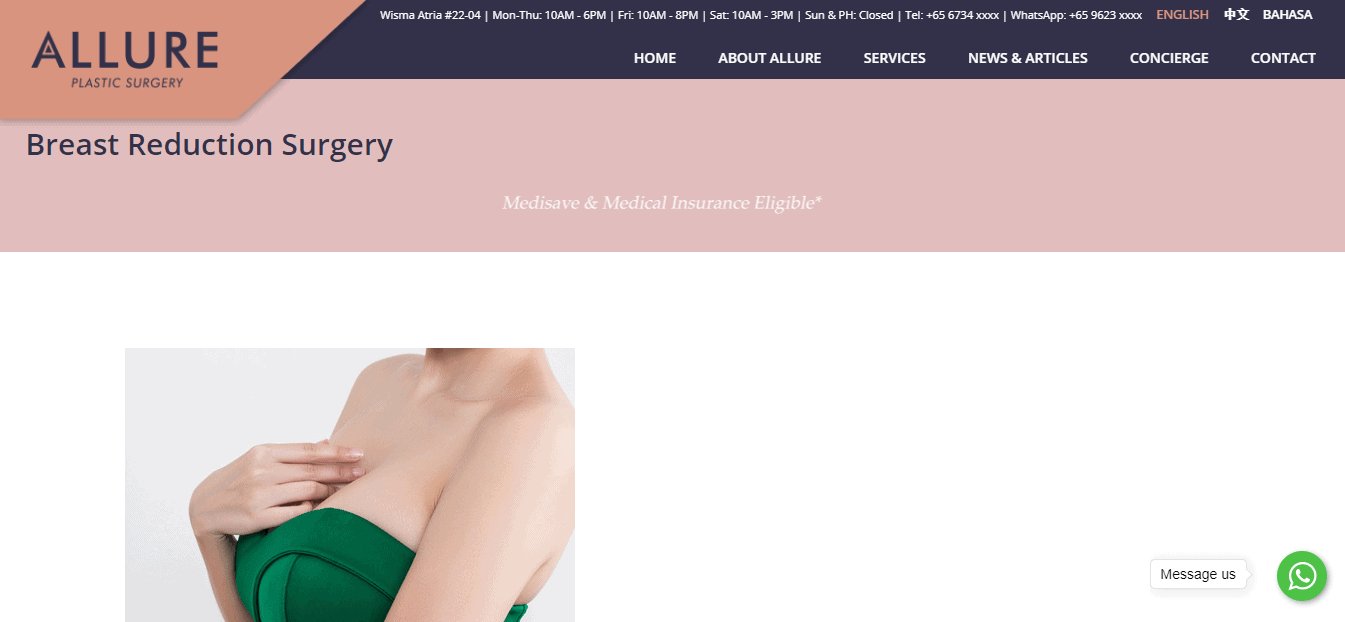 Allure Plastic Surgery's Homepage