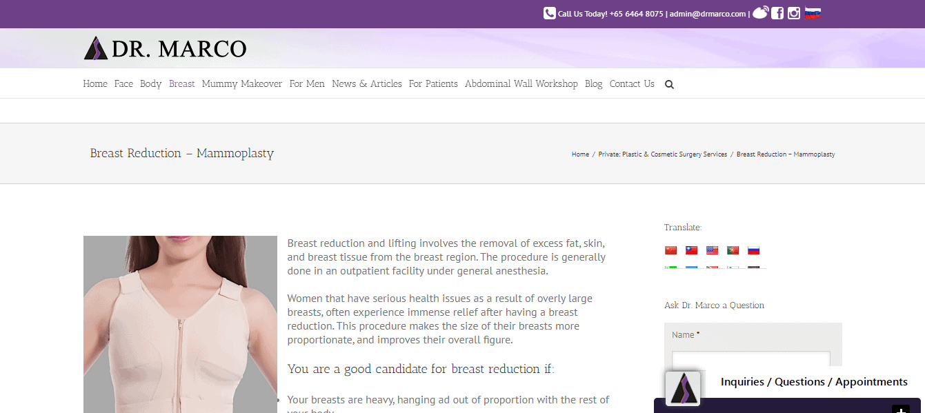 Dr. Marco’s Clinic's Homepage